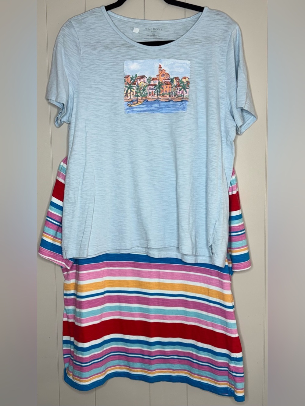 Talbots Pair of 2 Short Sleeve Tee Shirts Womens XL Petite